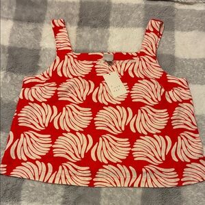 A New Day Red and White Crop Top